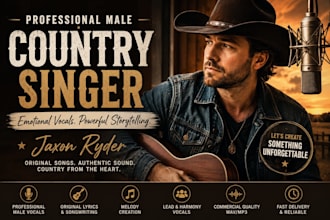 sing professional male country vocals for country music