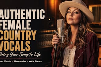 record authentic female country vocals for your song
