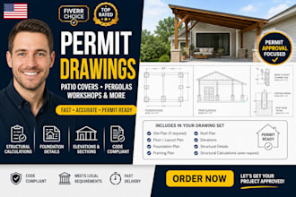 prepare permit drawings patio covers pergolas workshops foundation details
