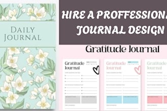 do gratitude journal design, workbook design, kdp planner and canva ebook design