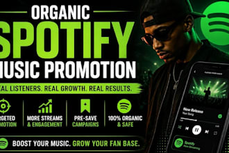 do professional spotify track promotion music album organically