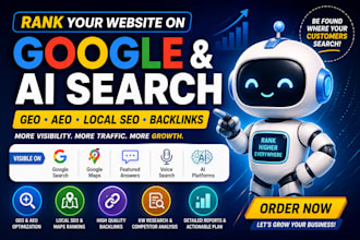 rank for your website on ai goggle do GEO aeo local SEO and backlink service