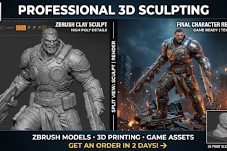 do 3d character sculpting zbrush modeling