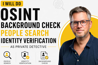 do osint background check, identity verification and people search as  detective
