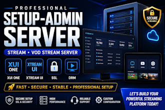 setup admin server, stream vod, stream server, ssl, xui one, xtream ui, drm