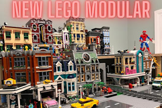 create a 3d custom lego architecture moc building with detailed instructions