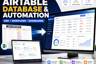build airtable database, CRM and workflow automation