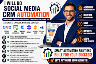 social media crm automation lead funnel kajabi crm loomly nutshell facebook ads
