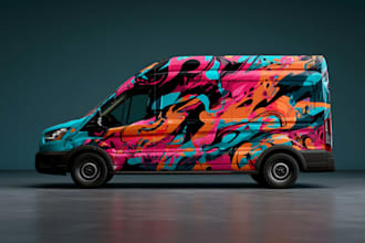 do clean and professional car wrap, vehicle wrap design