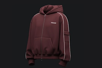 create realistic 3d hoodie design, modeling and product rendering