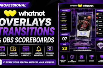 design animated whatnot overlays transitions and obs scoreboards