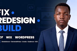fix redesign build acf wix wordpress breakdance generatepress avada kadence SEO