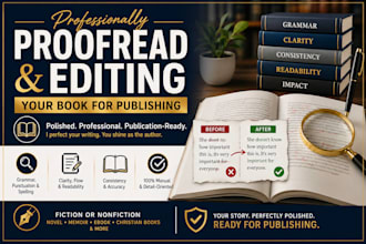 proofread and edit nonfiction and fiction book of choice