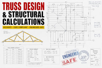 design roof floor timber steel wood truss layout and structural calculation icf