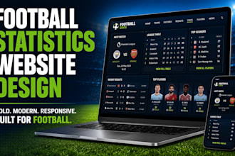 design football statistics website with fixtures and results