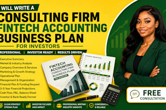 write a consulting firm fintech accounting business plan for investors