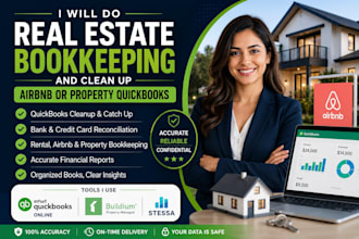 do real estate bookkeeping and clean up airbnb or property quickbooks