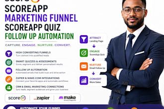 design scoreapp marketing funnel score app quiz scoreapp follow up automation
