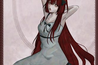 do visual novel style anime illustrations