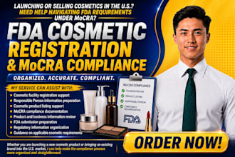 handle fda cosmetic registration and mocra compliance for your brand