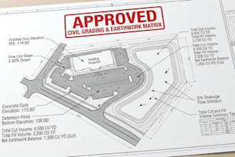 design civil grading plans and cut and fill earthwork calculations