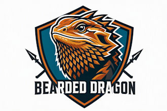 create a bearded dragon sports logo just in 12 hours