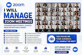 manage zoom meeting and organize zoom participants cohost webcam meeting