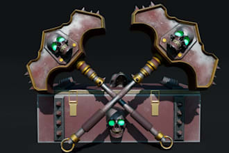 create 3d fantasy weapons swords axes shields and medieval game assets for games