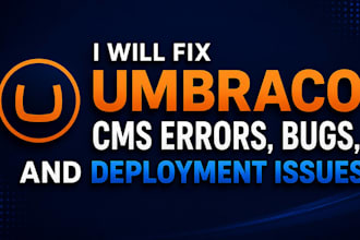 fix umbraco cms errors, bugs, and deployment issues