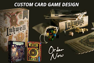 design card game, card frame design, board game, card box for game art