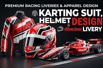 design your karting suit, helmet livery, iracing livery and karting suit