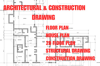 draw 2d floor plan, house plans design, architectural drawings, mep permit