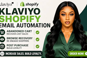 setup klaviyo shopify abandoned cart flows, browse recovery emails,post purchase