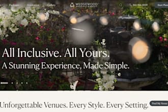design wix banquet hall website wedding event space venue rental booking website