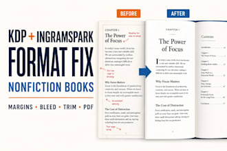 fix KDP and ingramspark formatting errors, fix KDP nonfiction formatting errors