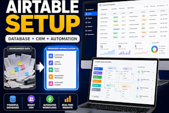 set up airtable database, CRM, workflows and automation