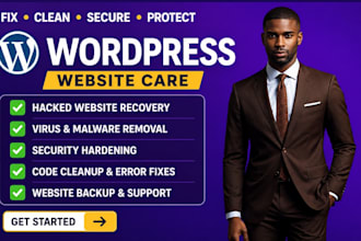 wordpress hacked website recovery, virus removal, security code cleanup online