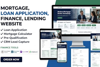 design a mortgage  broker website, loan application, finance and lending website