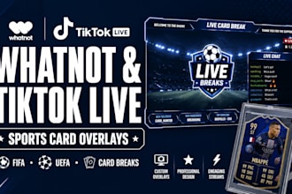 design custom whatnot and tiktok FIFA uefa sports card overlays