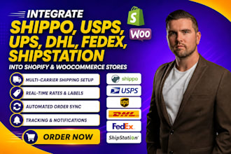 integrate shipstation shipping dhl fedex usps ups  for shopify and woocommerce