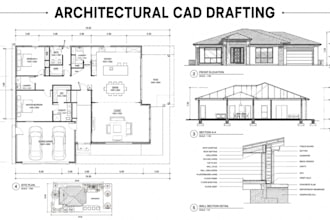 draft autocad floor plans, elevations, selections and site plans in ny, tx, ca