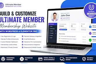 build ultimate member membership website with wordpress and elementor pro
