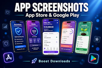 design app screenshots for play store, app store, google play to boost downloads