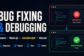 fix react next js javascript typescript and vercel bugs