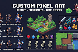 create custom pixel art for your game, sprites and characters
