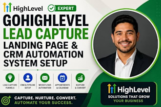 build gohighlevel lead capture ghl landing page ghl CRM automation sale funnel