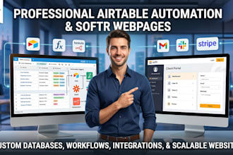 build airtable database, softr webapp and airtable automation
