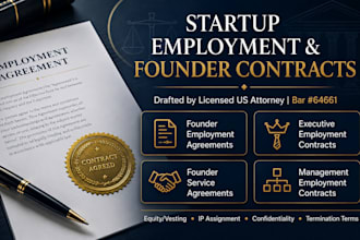 draft a bulletproof startup founder employment agreement as a US attorney