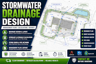 design stormwater drainage plans, management plans and calculations