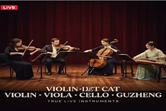 record real live violin, viola, cello and guzheng for any music style